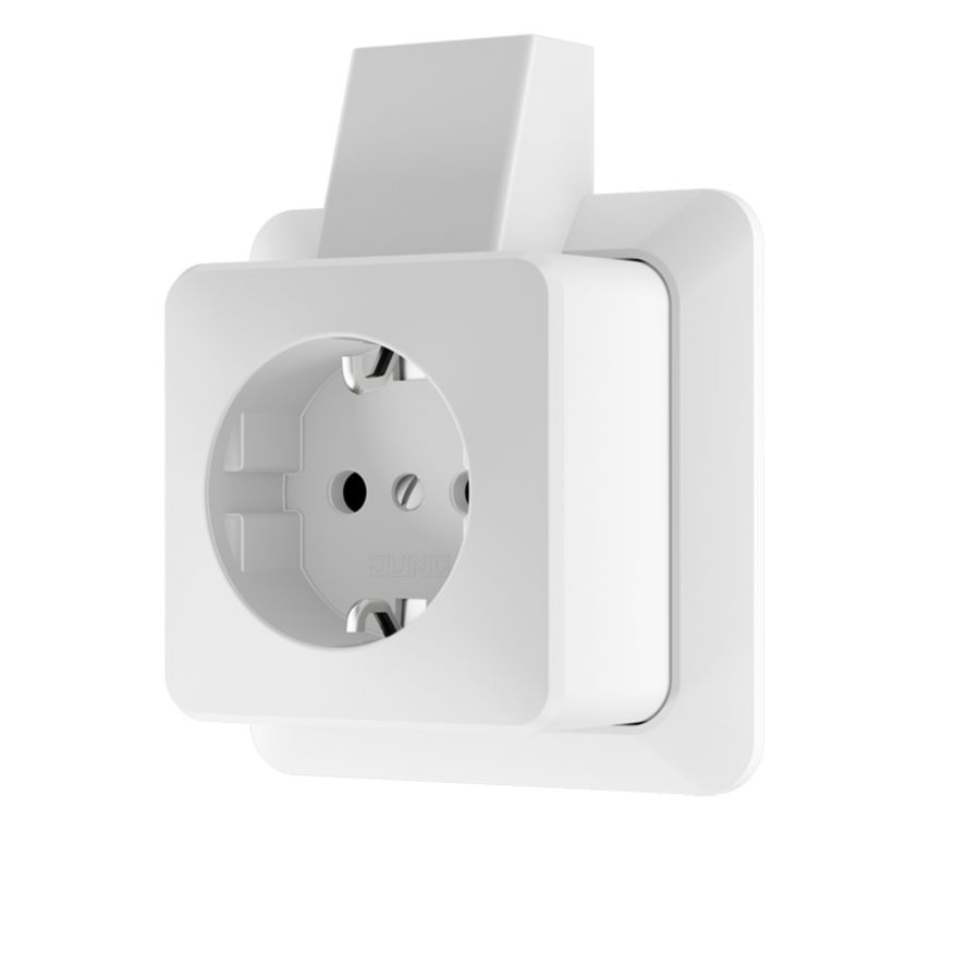 AP600 wandcontactdoos 1v RA insteekklemmen + montageplaat alpine wit VVE=10