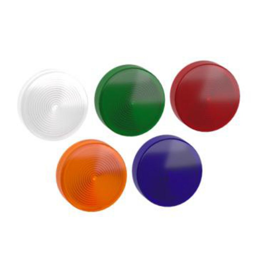 Kop lampje Ø22mm rond glad kapje keuze uit 5 kleuren