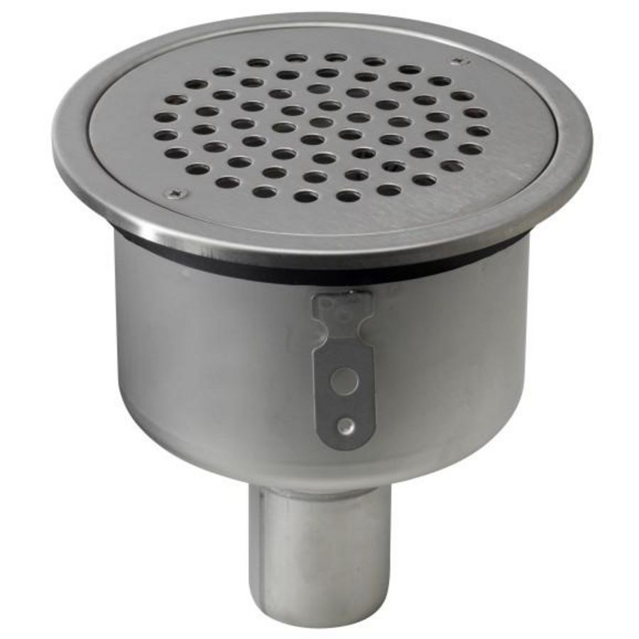 RVS 304 Blucher vloerput 180mm o/u gr 50mm hoogte verstelb