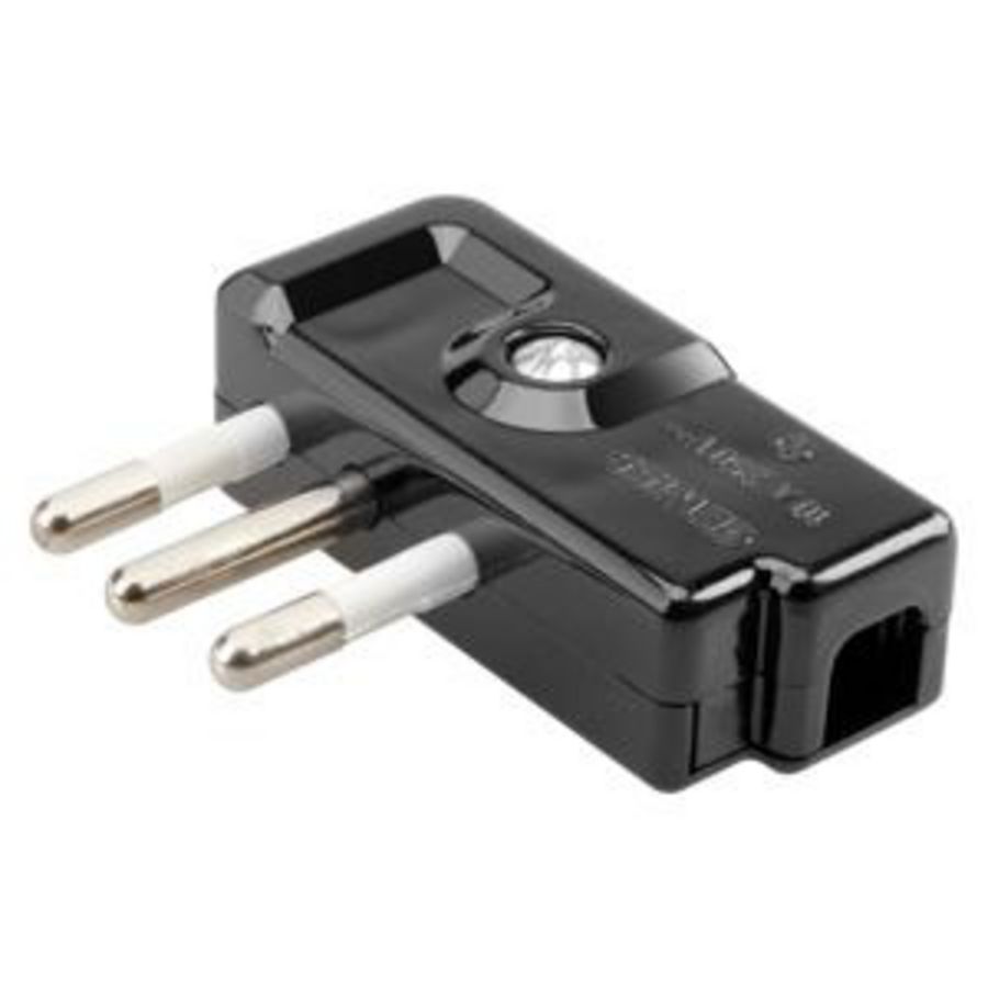 PORTABLE PLUG-90gr.-ITALIAN STANDARD-2P+E 10A 250V ac VVE=25
