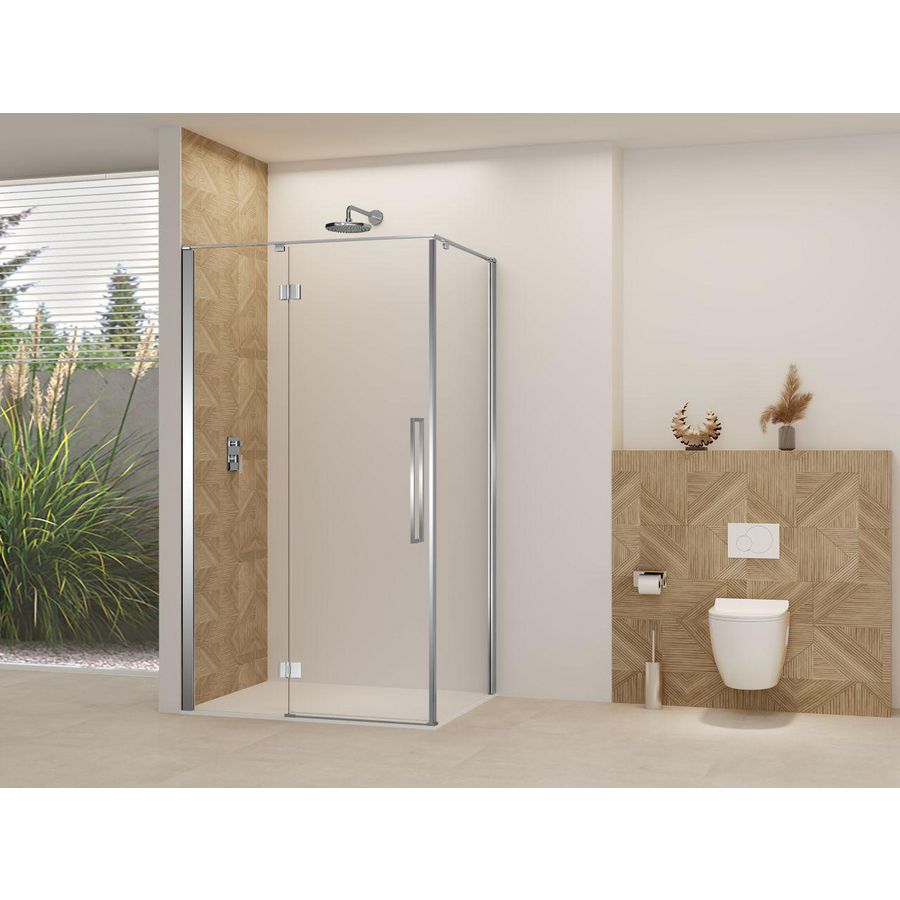 Deur voor hoekcabine helder glas incl. stang + glasbehandeling 1070-1090x2000mm chroom beslag en greep