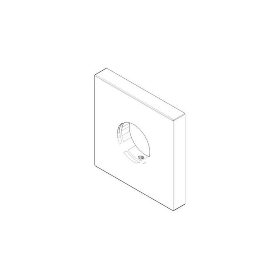 Rozet v. hoekklep 60x60x9mm chr