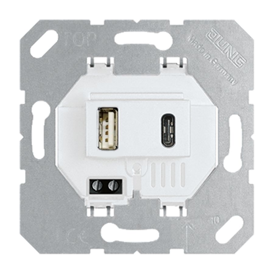 USB 1xA en 1xC laadcontactds. alpin wit