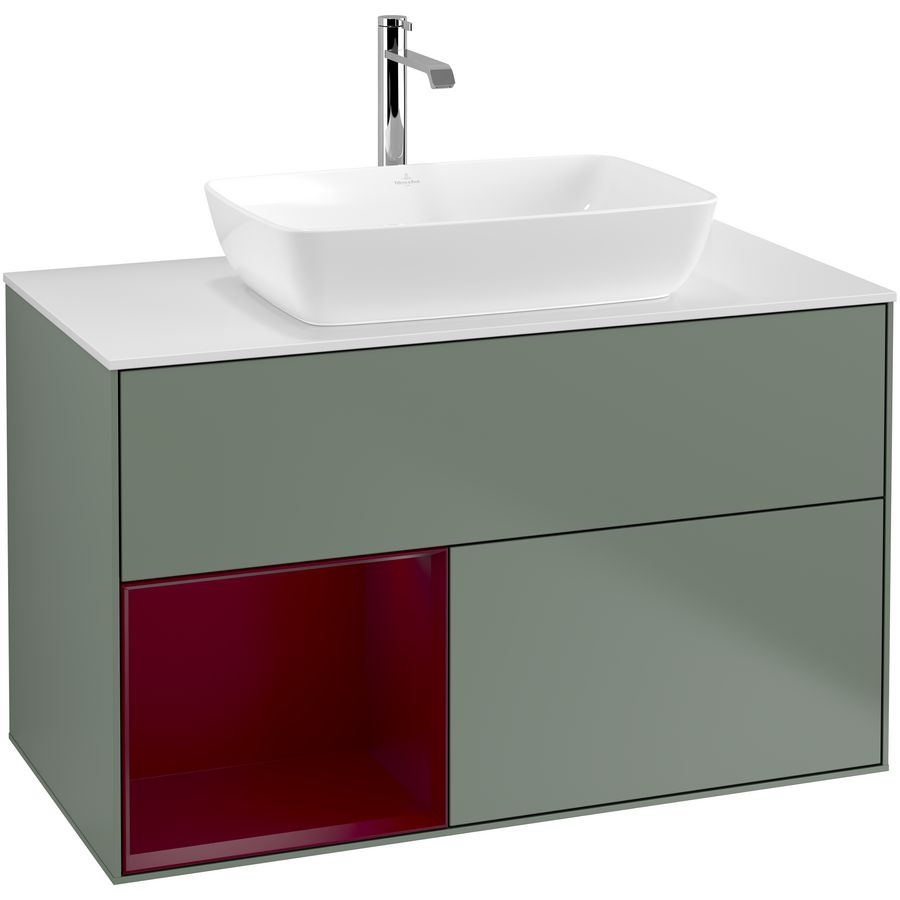 Wastafelonderkast Finion 1000x603x501mm Olive Matt Lacquer F771HBGM