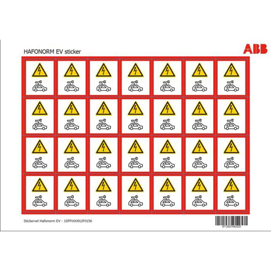 Stickervel Hafonorm laadpaal (EV) A4 met 28 stickers