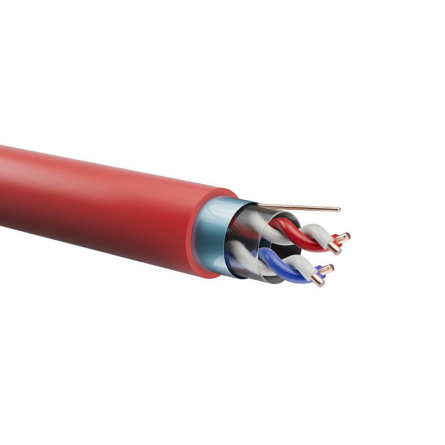 Haspel a 500m. Brandmeldkabel B2ca-s1a,d0,a12x2x0,8mm rood