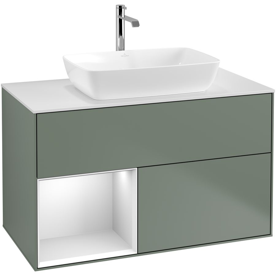 Wastafelonderkast Finion 1000x603x501mm Olive Matt Lacquer F771MTGM