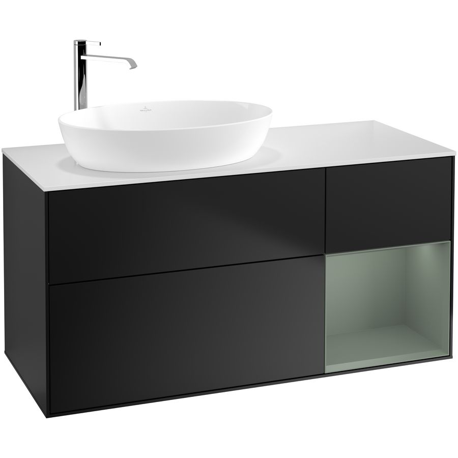 Wastafelonderkast Finion 1200x603x501mm Black Matt Lacquer F931GMPD