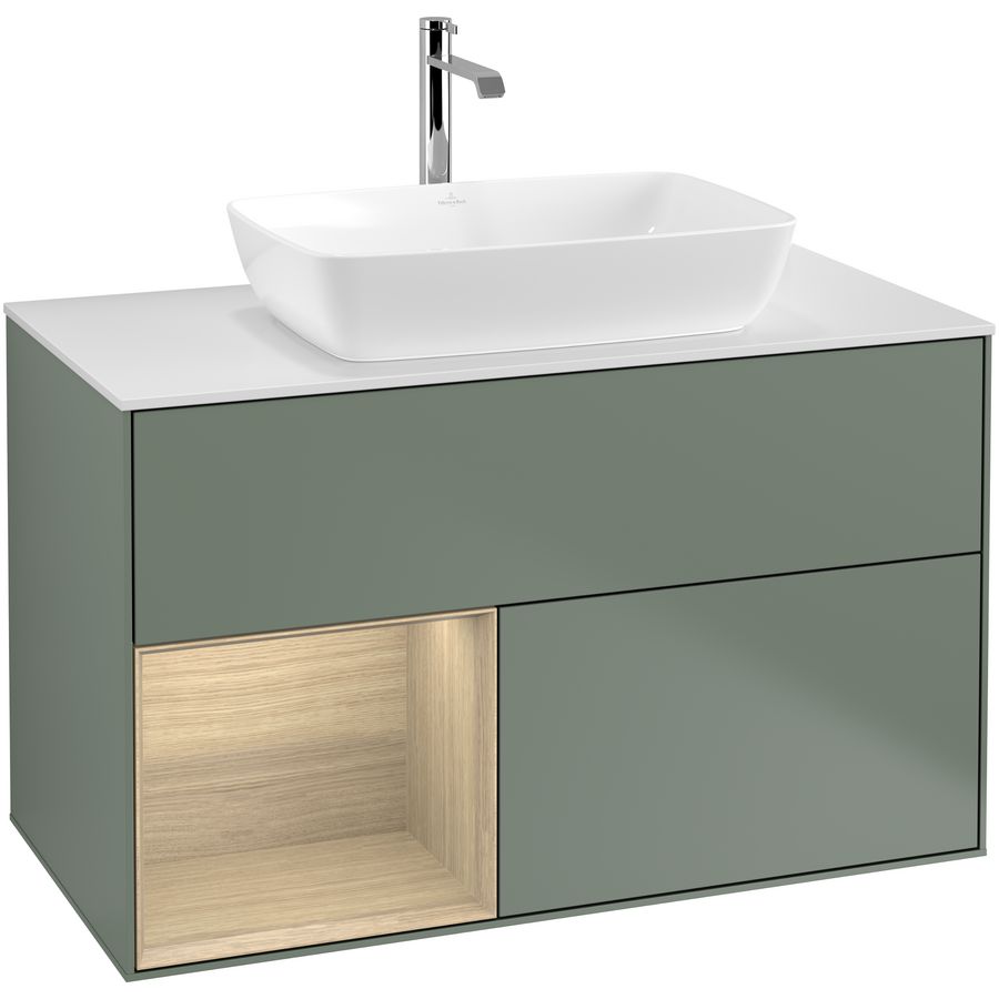 Wastafelonderkast Finion 1000x603x501mm Olive Matt Lacquer F771PCGM