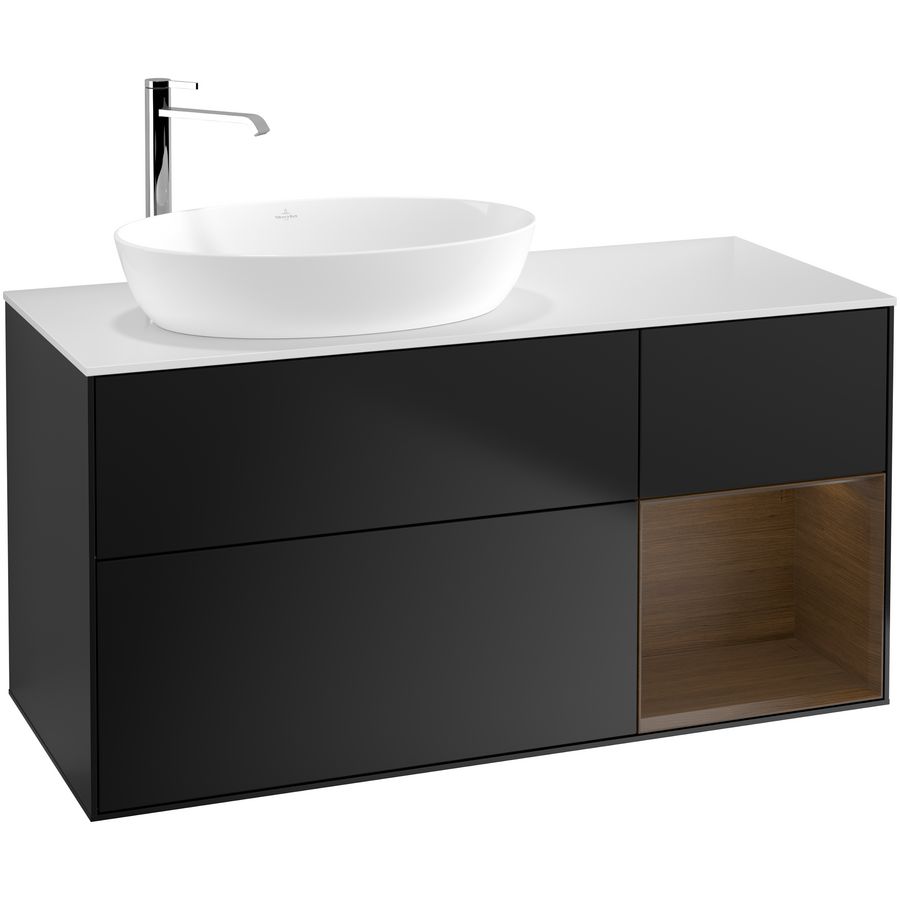 Wastafelonderkast Finion 1200x603x501mm Black Matt Lacquer F931GNPD