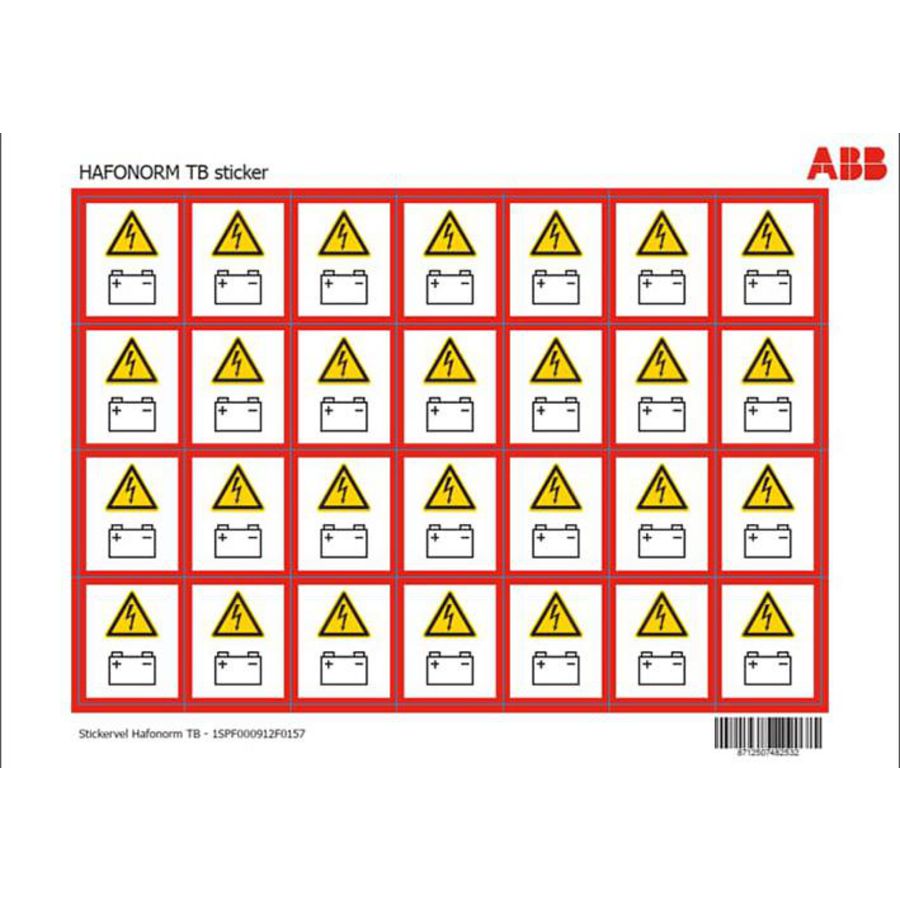 Stickervel Hafonorm thuisbatterij (TB) A4 met 28 stickers