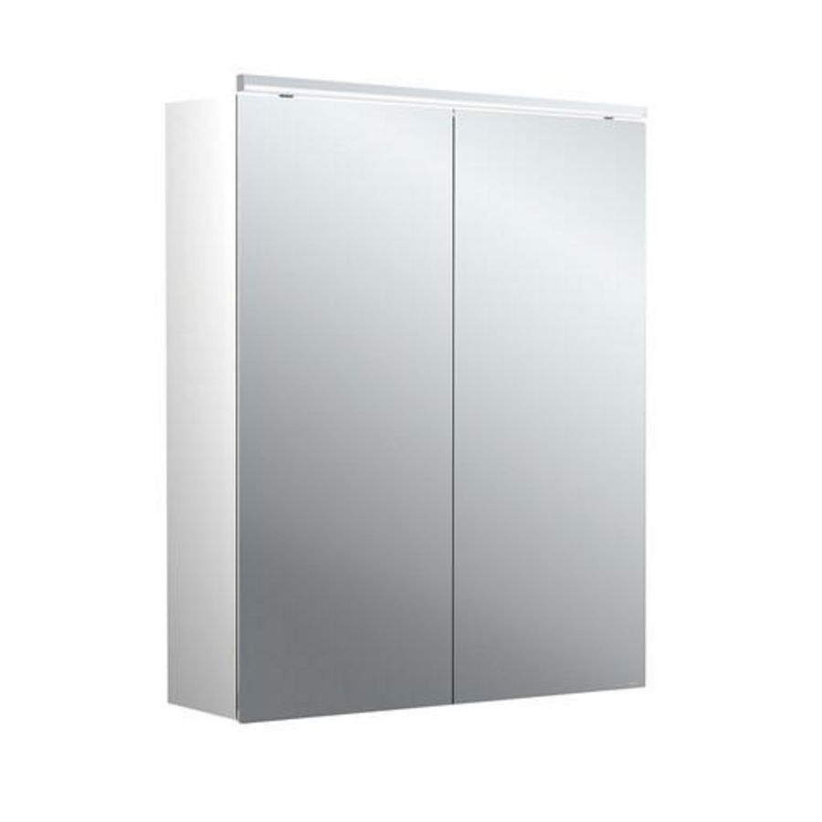 Led-spiegelkast Pure-2 Classic 600mm aluminium opbouw 2 deuren H=729mm