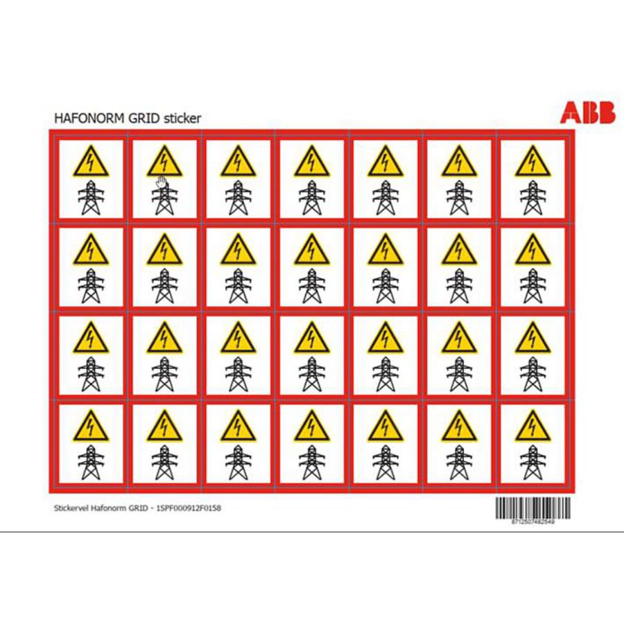 Stickervel Hafonorm GRID A4 met 28 stickers
