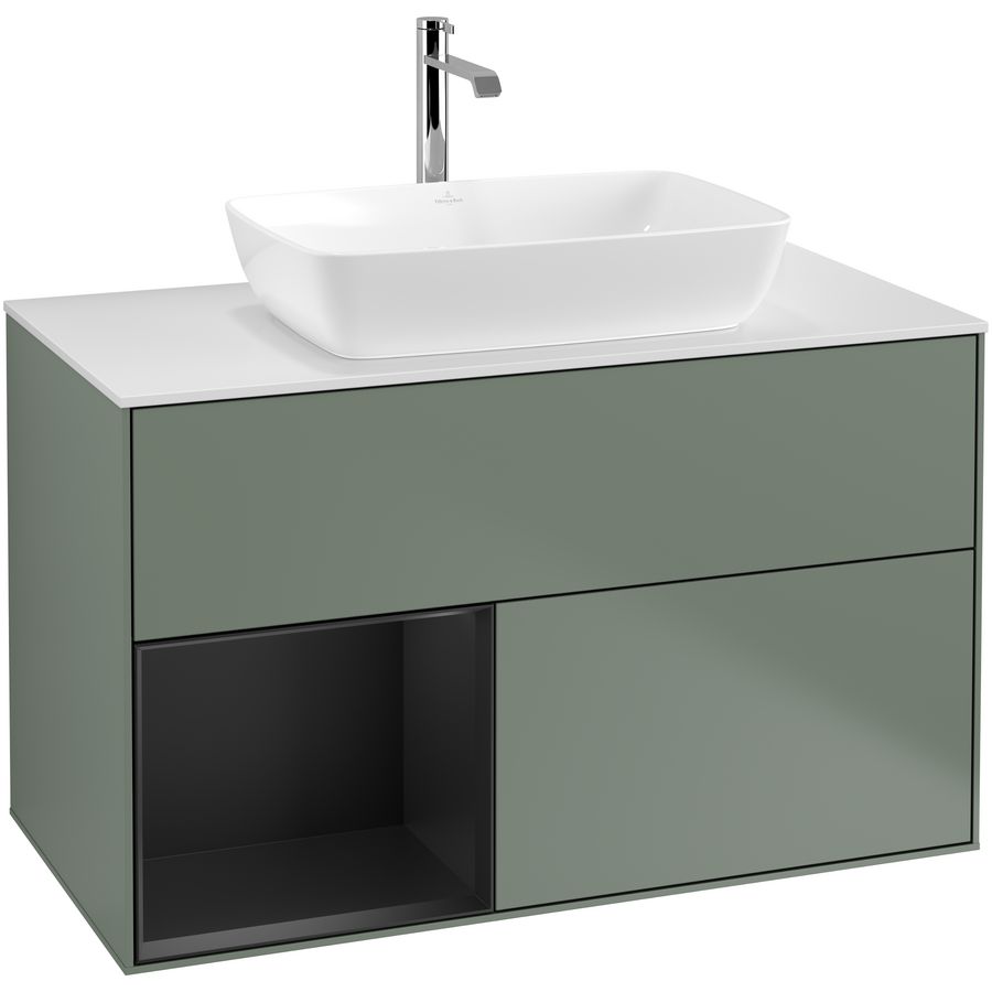 Wastafelonderkast Finion 1000x603x501mm Olive Matt Lacquer F771PDGM