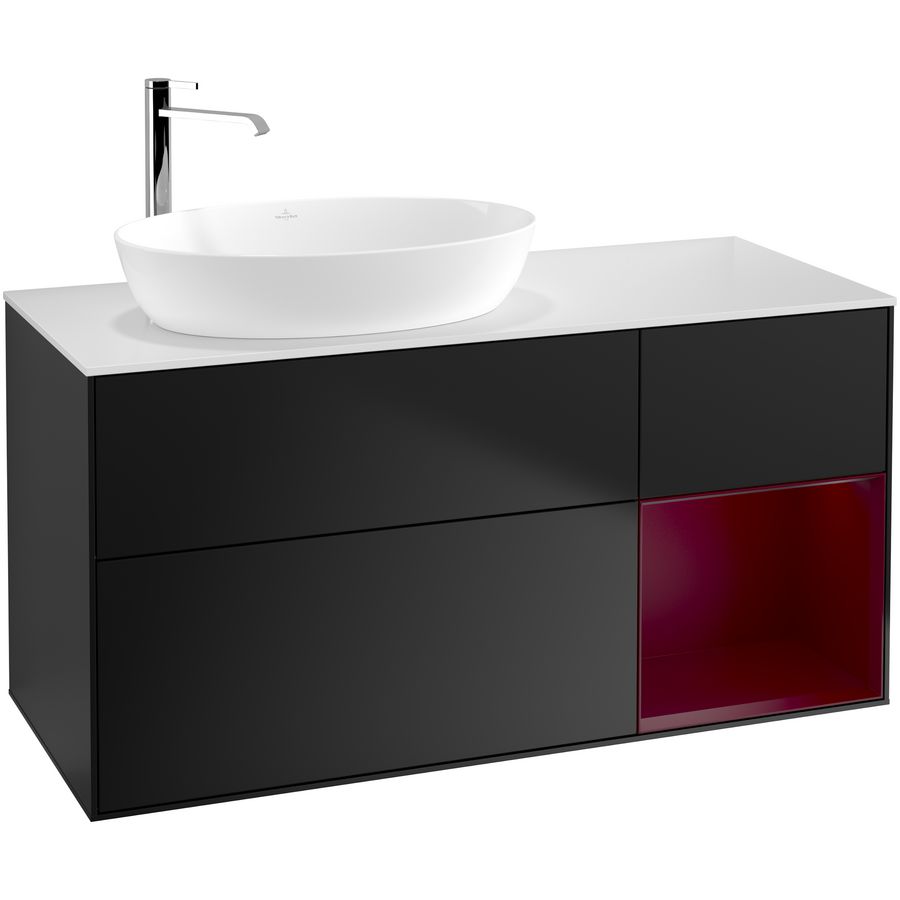 Wastafelonderkast Finion 1200x603x501mm Black Matt Lacquer F931HBPD