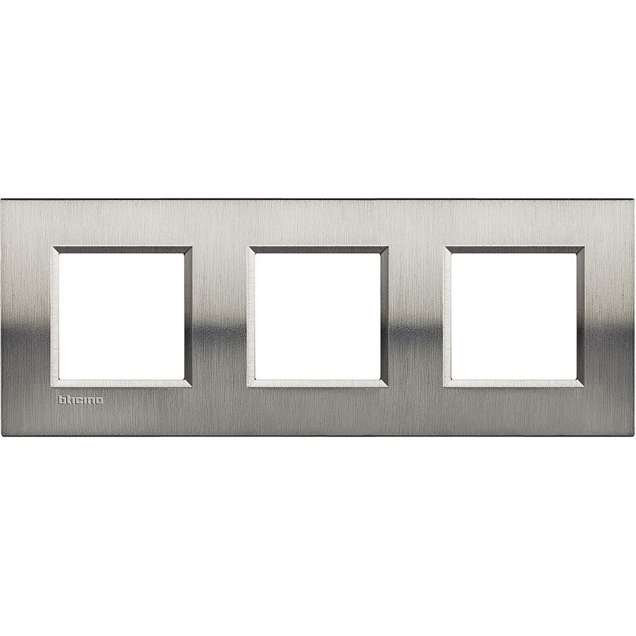 Afdekraam rechthoekig Geborsteld staal 3x2 mod. Livinglight