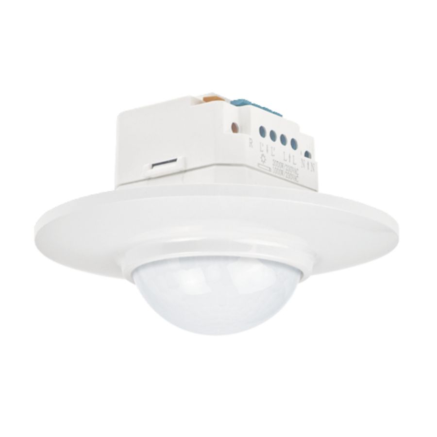 Bewegingsmelder 230V 14m rond inbouwdoos wit