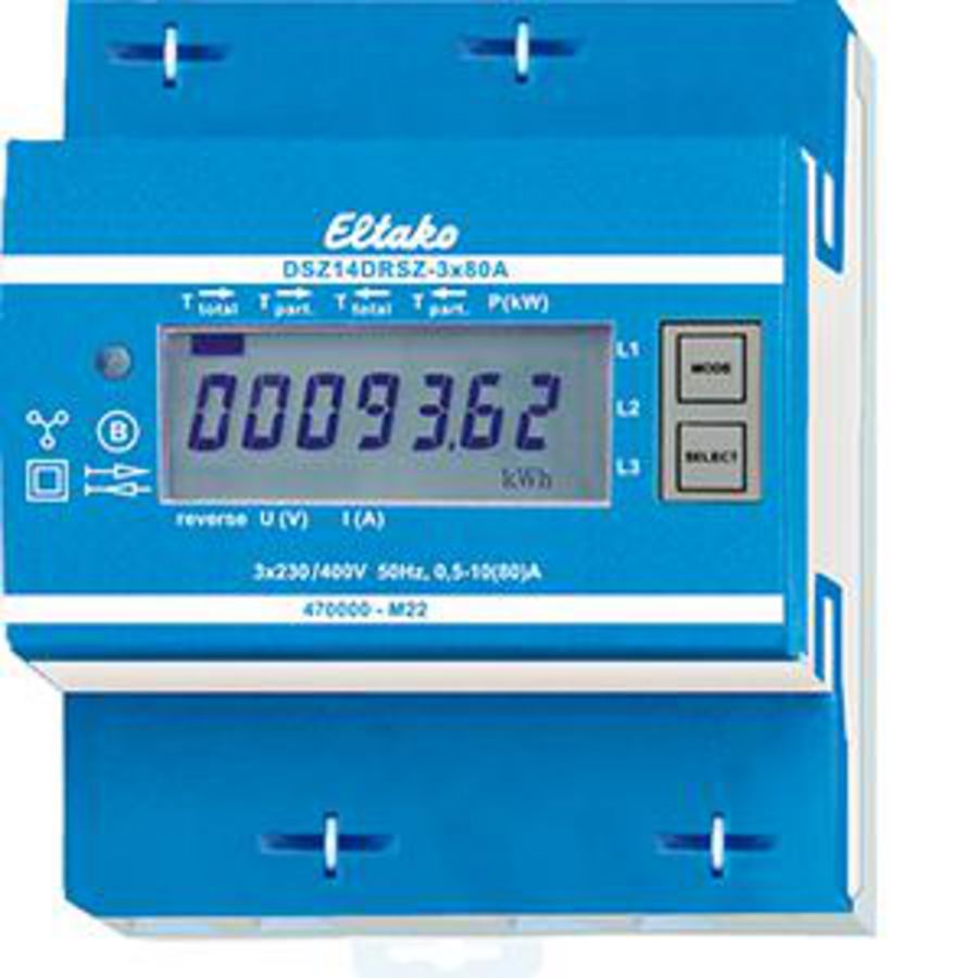Bidirectionele 3-fase kWh . 3x80A, DSZ14DRSZ-3x80A MID S