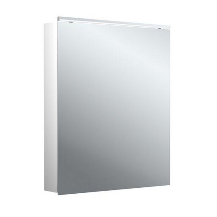 Led-spiegelkast Flat-2 Classic 600mm aluminium opbouw 1 deur H=729mm