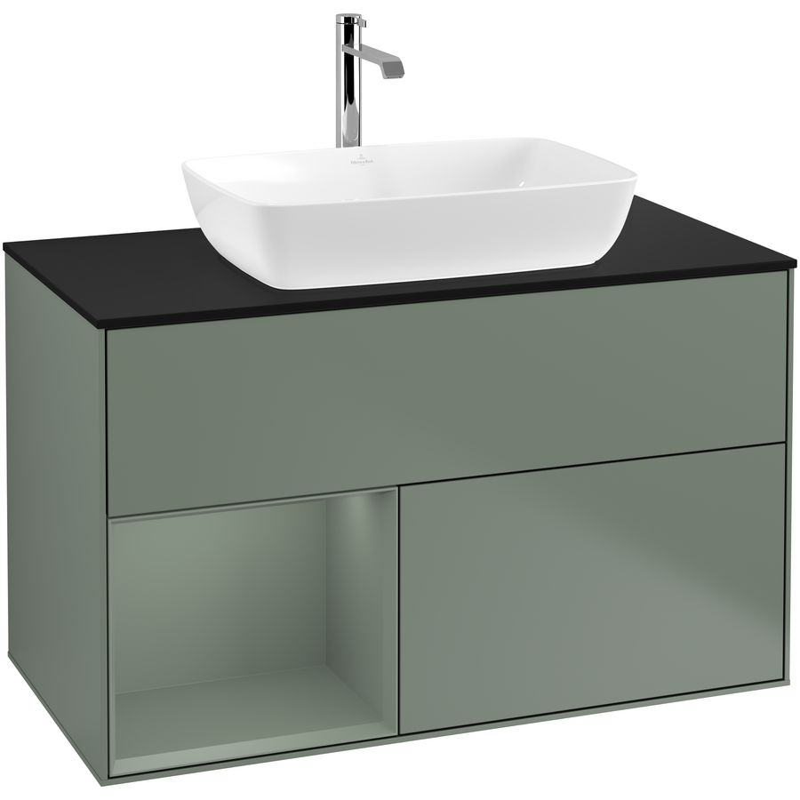 Wastafelonderkast Finion 1000x603x501mm Olive Matt Lacquer F772GMGM