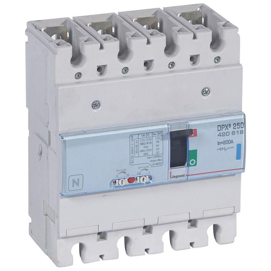 Vermogensschakelaar 250 Thermomagn. 200A 4-polig 70kA DPX3