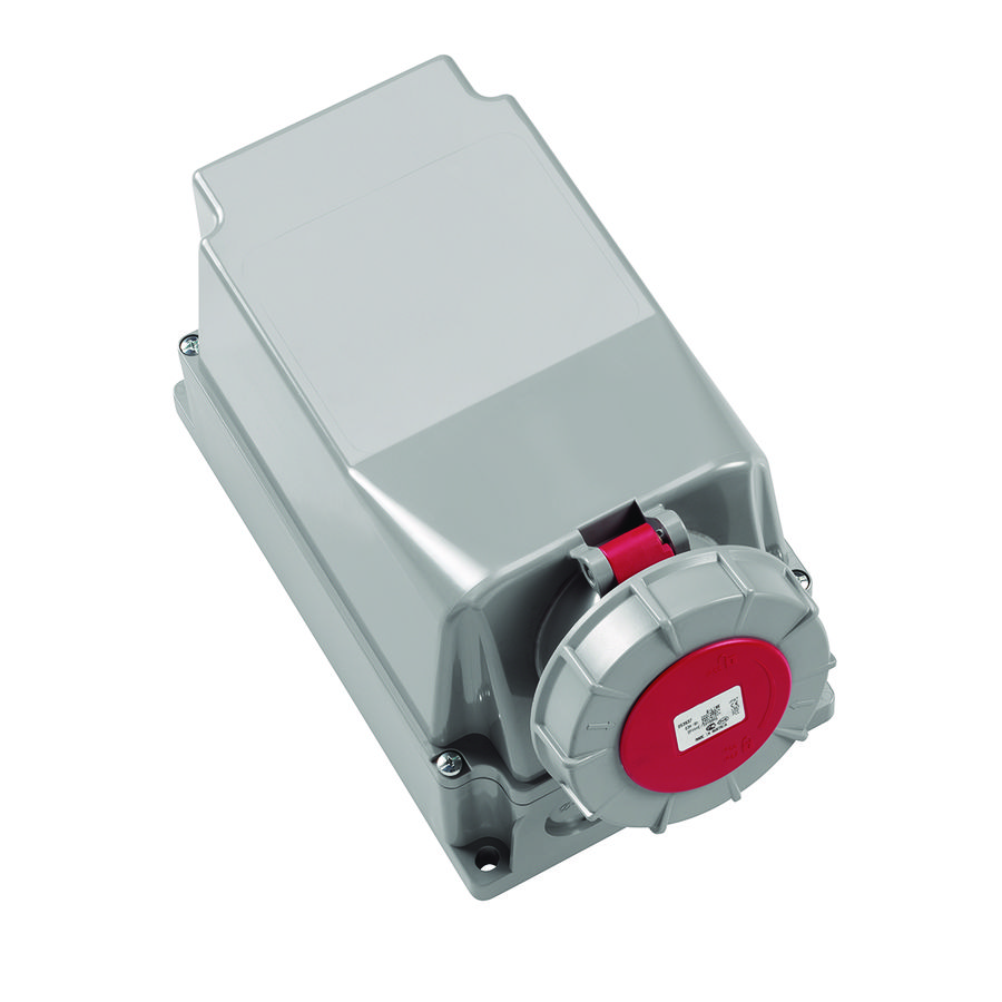 Wandcontactdoos CEE IP67 63A 4P 400V 6h rood VVE=2