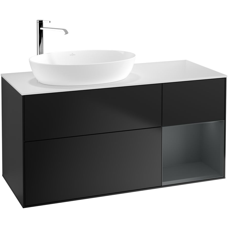 Wastafelonderkast Finion 1200x603x501mm Black Matt Lacquer F931HGPD