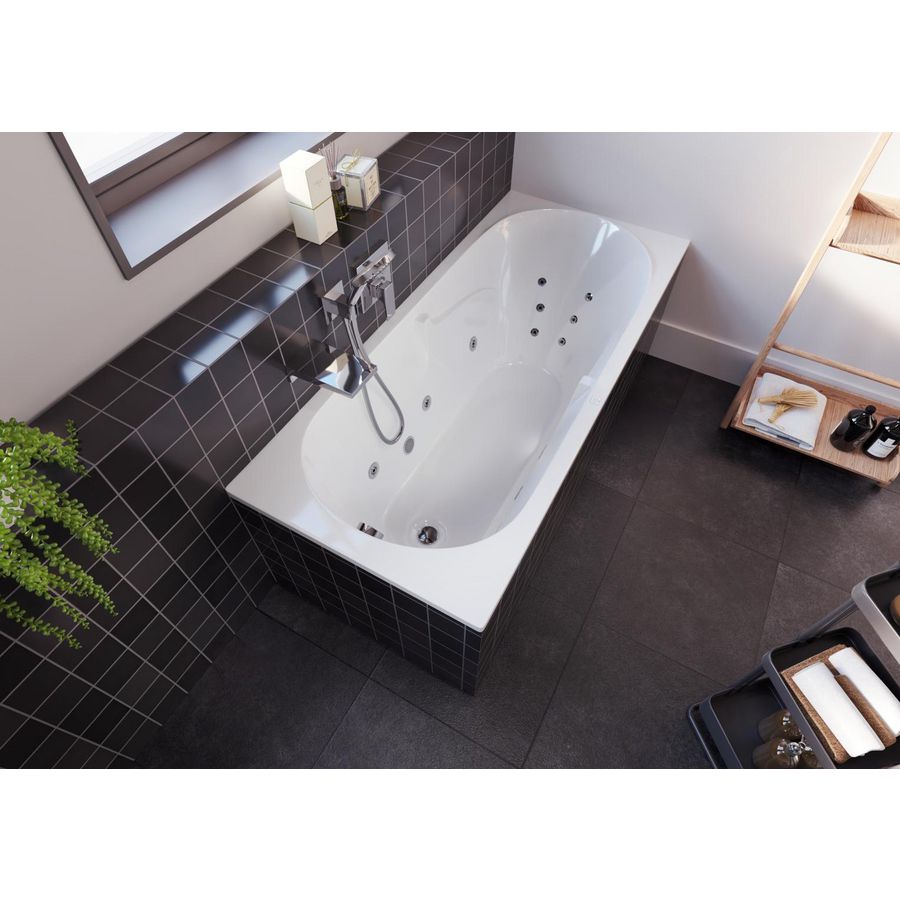 Whirlpool Future Rihopool 190x90cm systeem FLOW links hoogglans wit