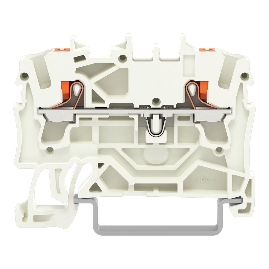 2-draads rijgklem Met drukknop 2,5 mm² lichtgrijs VVE=100