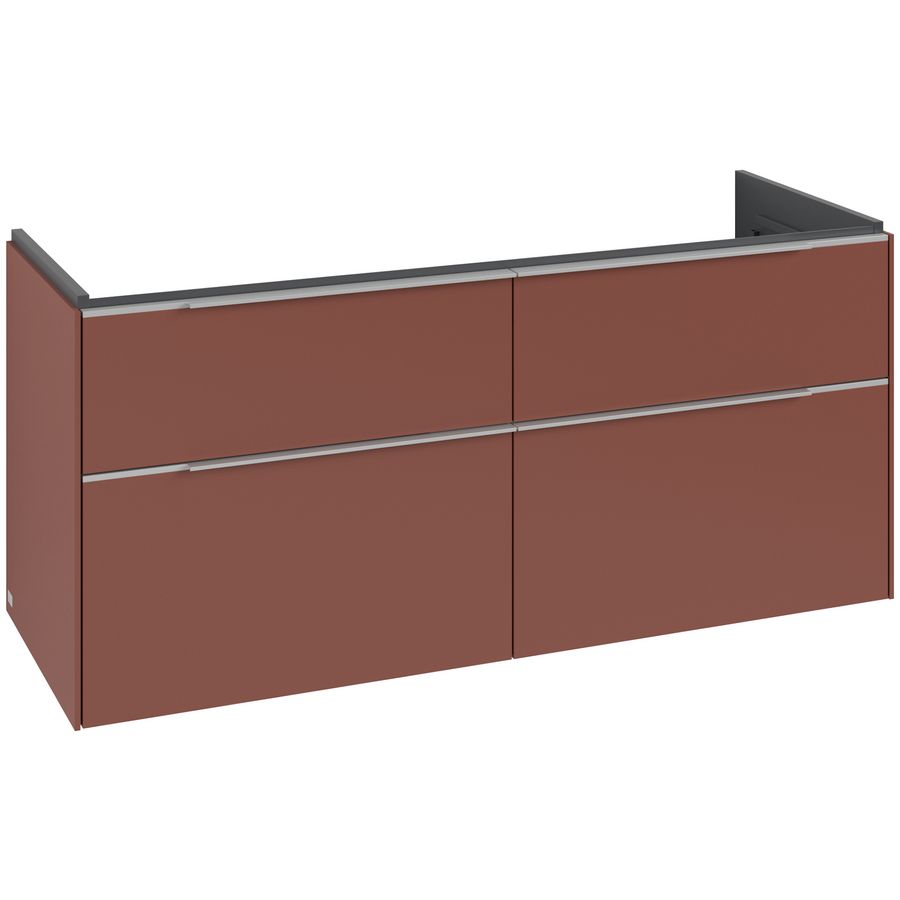 Wastafelonderkastkast SUBWAY 3.0 1272x576x478mm Wine Red C60200AH greep alu. glans