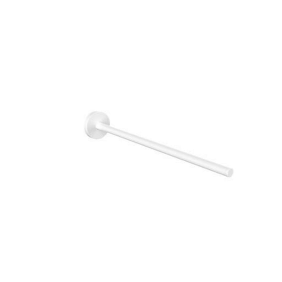 Round Handdoekhouder vaste uitvoering 1-armig 300mm wit