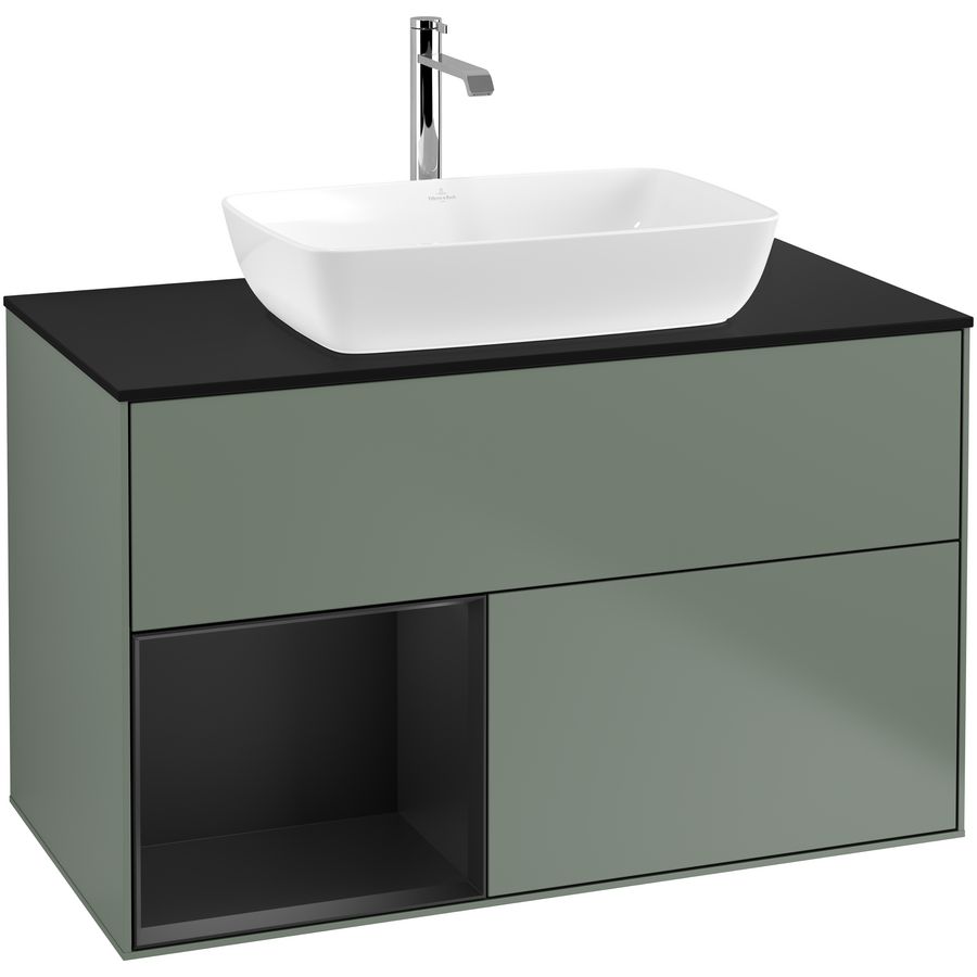 Wastafelonderkast Finion 1000x603x501mm Olive Matt Lacquer F772PDGM