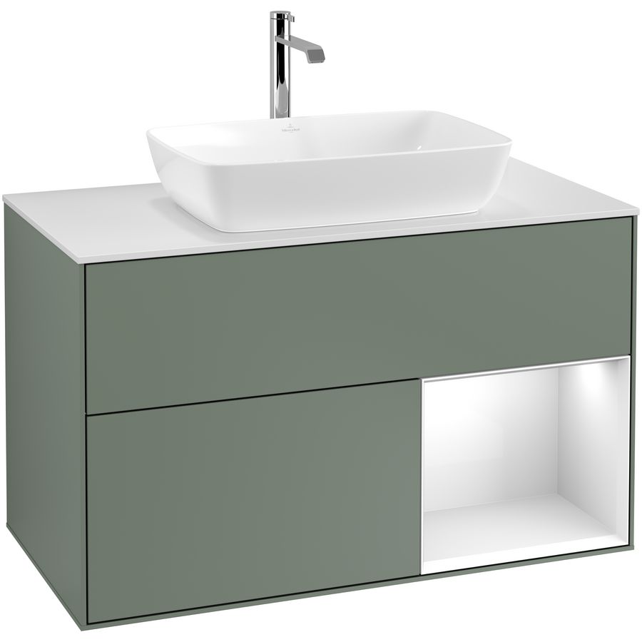 Wastafelonderkast Finion 1000x603x501mm Olive Matt Lacquer F781GFGM