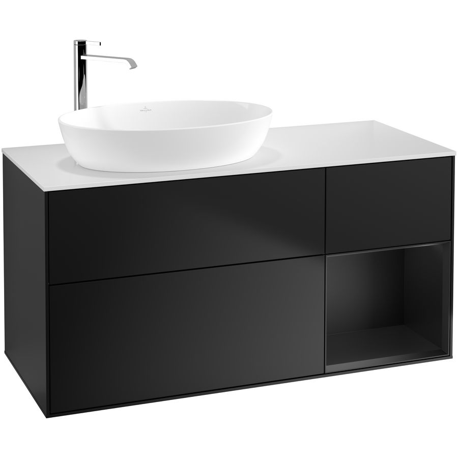 Wastafelonderkast Finion 1200x603x501mm Black Matt Lacquer F931PDPD