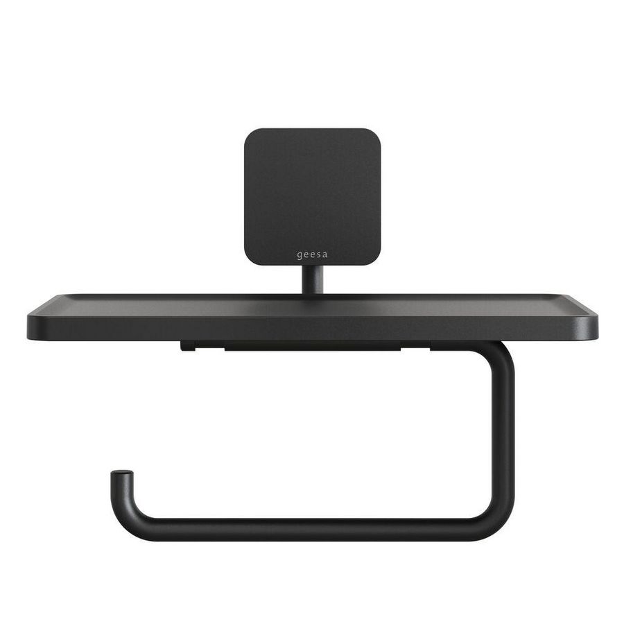 Closetrolhouder enkel met planchet zwart TOPAZ