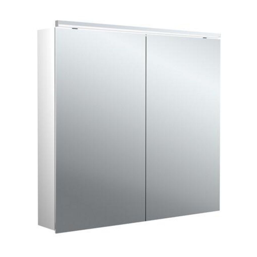 Led-spiegelkast Flat-2 Classic 800mm aluminium opbouw 2 deuren H=729mm