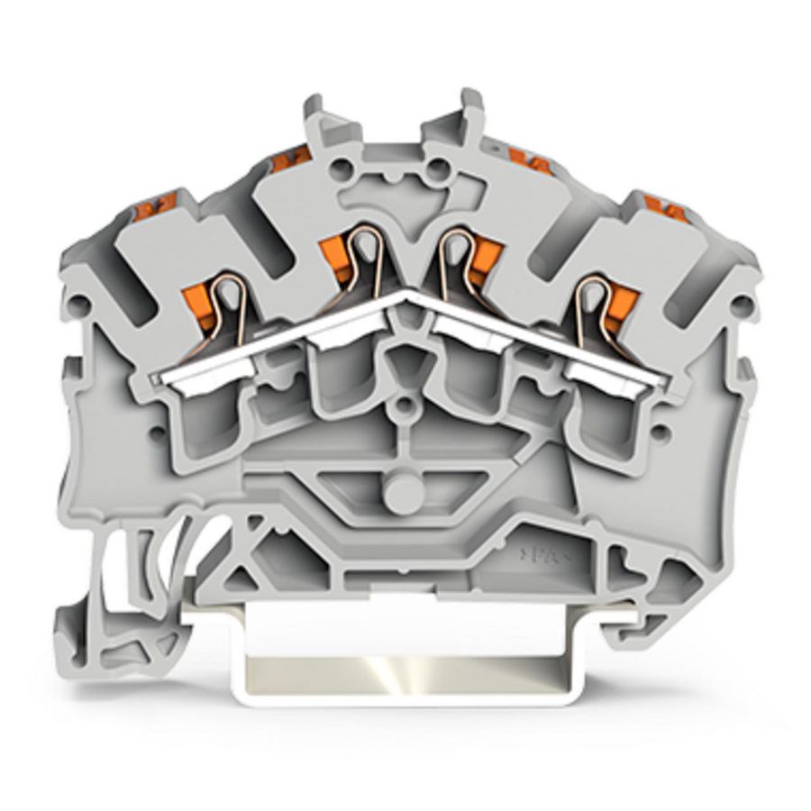4-draads rijgklem Met Druk 2,5 mm² grijs 2202-6401 VVE=100