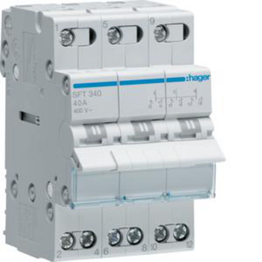 Modulaire omschakelaar 3P 40A NO.NC I-0-II boven