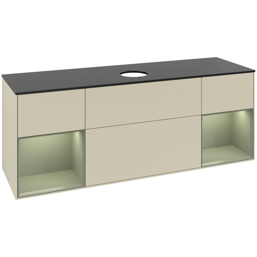 Wastafelonderkast Finion 1600x603x501mm S.Grey Matt Lacquer FD02GMHJ
