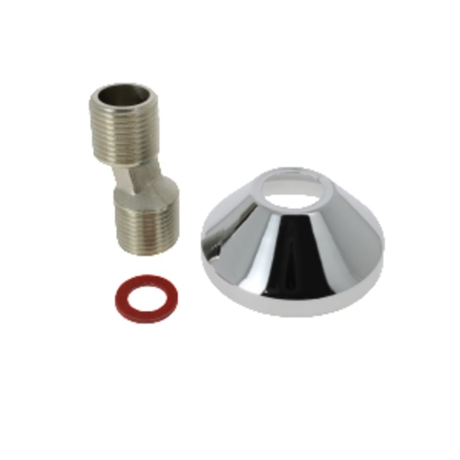 Losse S-koppeling 9mm sprong 1/2"x1/2" incl. chroom rozet  VVE=2