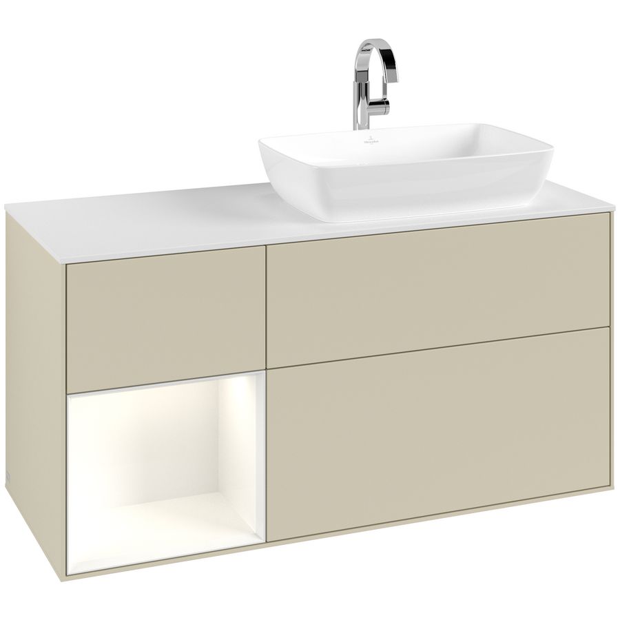 Wastafelonderkast Finion 1200x603x501mm S.Grey Matt Lacquer F801GFHJ