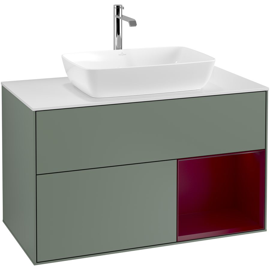Wastafelonderkast Finion 1000x603x501mm Olive Matt Lacquer F781HBGM