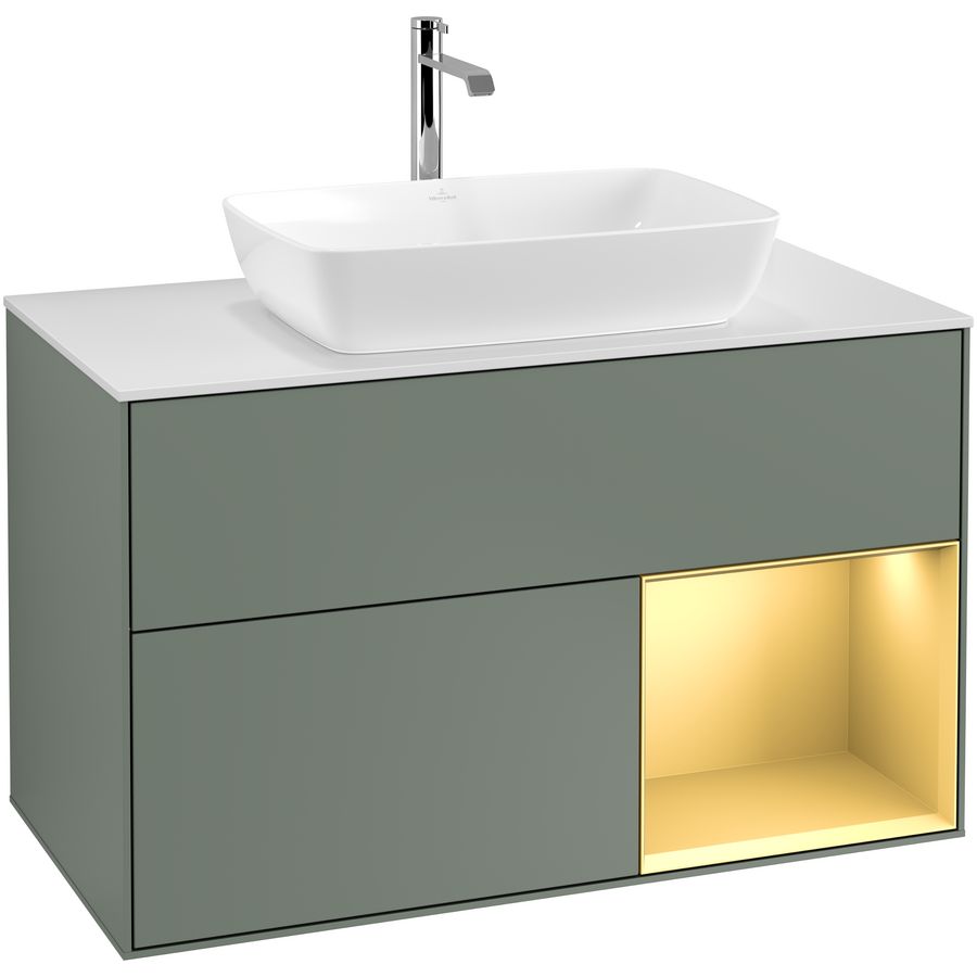 Wastafelonderkast Finion 1000x603x501mm Olive Matt Lacquer F781HFGM