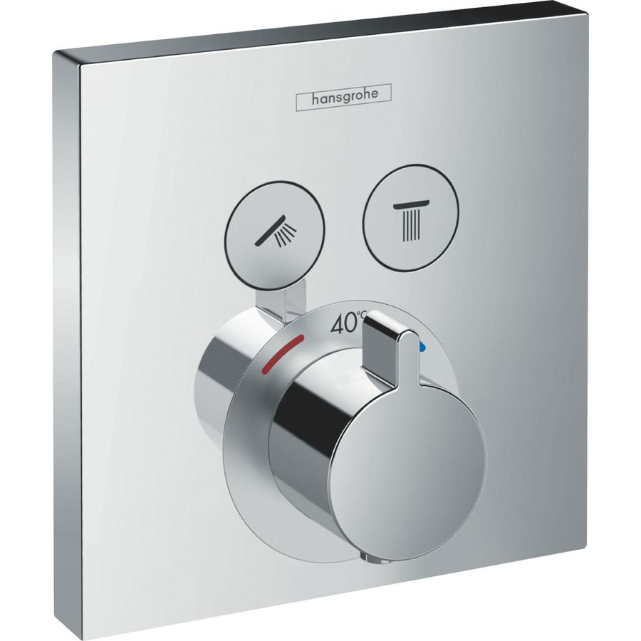 Afbouwdeel Shower Select thermostaat d-mengkraan brushed black chrome 2xfuncties