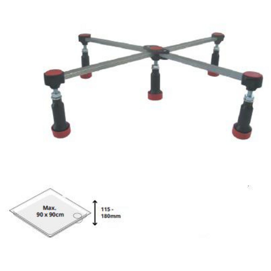 Douchebakpoten 5-punts hoogte verstelbaar 115-180mm