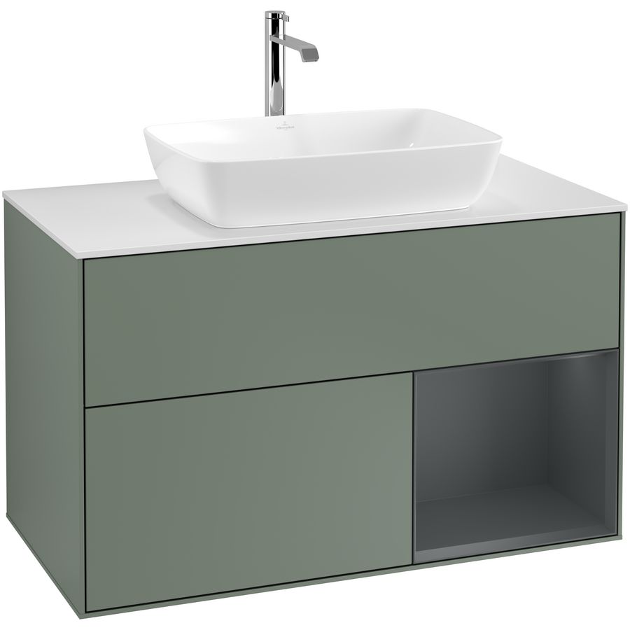 Wastafelonderkast Finion 1000x603x501mm Olive Matt Lacquer F781HGGM