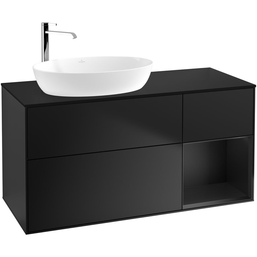 Wastafelonderkast Finion 1200x603x501mm Black Matt Lacquer F932PDPD