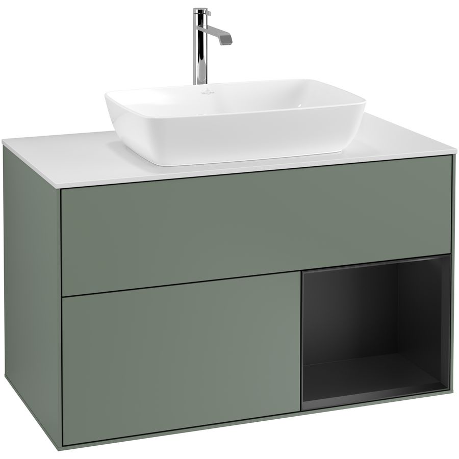 Wastafelonderkast Finion 1000x603x501mm Olive Matt Lacquer F781PDGM