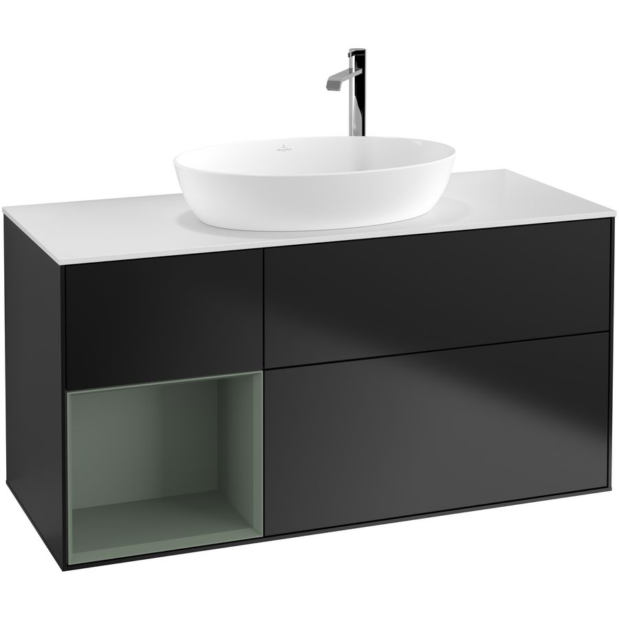 Wastafelonderkast Finion 1200x603x501mm Black Matt Lacquer F941GMPD