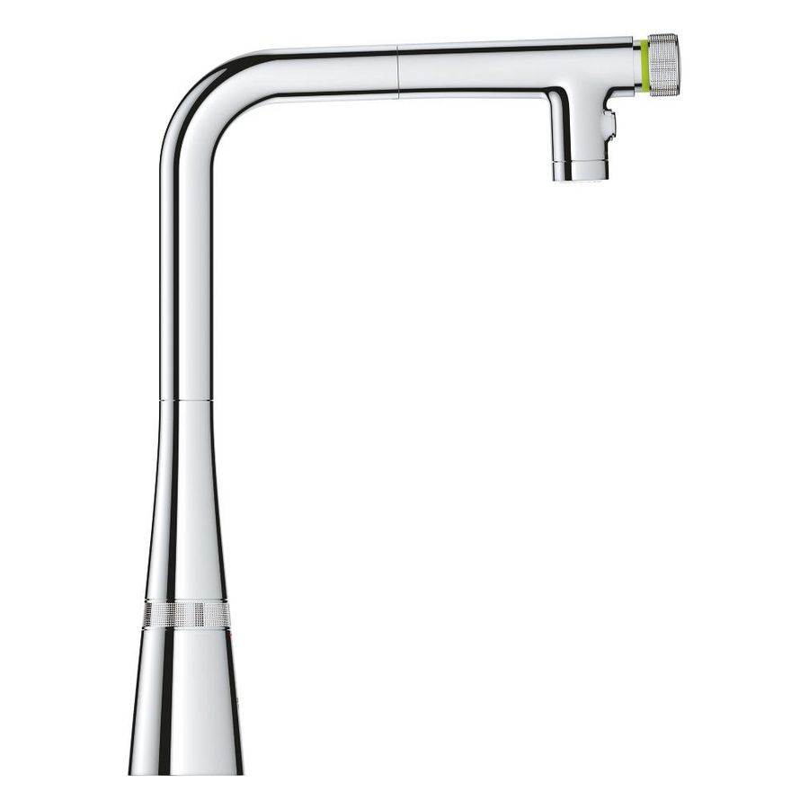 Zedra keukenkraan smartcontrol L-uitloop uittrekbaar dual spray chroom (prof)